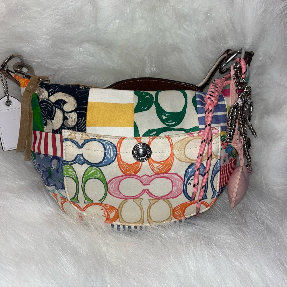 Small Coach Colorful Patchwork Women's Bag